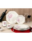 Foto Aparelho de Jantar Oitavado de Porcelana 42 Peças - Schmidt Orquídea