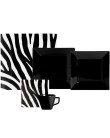 Foto Aparelho de Jantar Quadrado de Faiança 30 Peças - Porto Brasil Zebra
