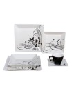 Foto Aparelho de Jantar Quadrado de Porcelana 30 Peças - Oxford Porcelanas Quartier Tatoo