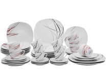 Aparelho de Jantar Quadrado de Porcelana 42 Peças - Blu Frankfurt