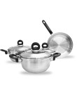 Foto Conjunto de Panelas Aço Inox 4 peça(s) Yins YH05003