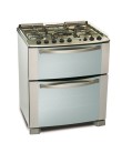 Foto Fogão de Piso Electrolux Celebrate 5 Bocas Acendimento Automático Inox com Forno Duplo 76DXPBB089
