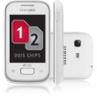 Smartphone Samsung Galaxy Pocket Duos S5302 Câmera 2,0 MP Desbloqueado 2 Chips 3 GB Android 2.3 (Gingerbread) 3G Wi-Fi Foto Smartphone Samsung Galaxy Pocket Duos S5302 Câmera 2,0 MP Desbloqueado 2 Chips 3 GB Android 2.3 (Gingerbread) 3G Wi-Fi