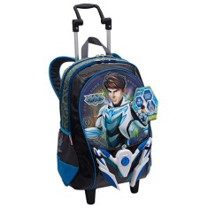 Mochila com Rodinhas Escolar Sestini Max Steel 15Z com Alça G