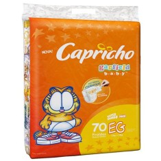 Fralda Capricho Garfield Tamanho XG Super Jumbo 70 Unidades Peso Indicado 13 - 15kg