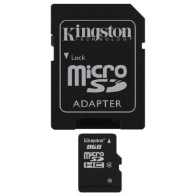 Cartão de Memória Micro SDHC com Adaptador Kingston 8 GB SDC4/8GB