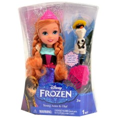 Boneca Frozen Anna Pequena e Olaf Sunny