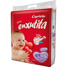Fralda Capricho Enxutita Tamanho XG Super Jumbo 64 Unidades Peso Indicado 13 - 15kg