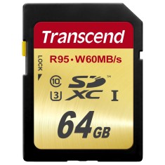 Cartão de Memória SDXC Transcend 64 GB TS64GSDU3