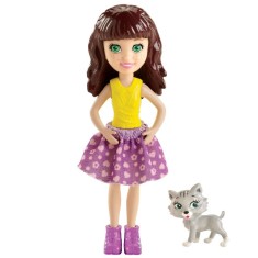 Boneca Polly Lea com Gatinho Mattel