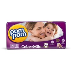 Fralda Pom Pom Colo de Mãe Tamanho SXG Mega 30 Unidades Peso Indicado +13kg