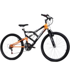 Bicicleta Mountain Bike Oceano 18 Marchas Aro 26 Suspensão Full Suspension Freio V-Brake Snapper Dupla Suspensão
