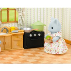 Boneca Sylvanian Families Móveis de Cozinha com Irmã Gato Epoch