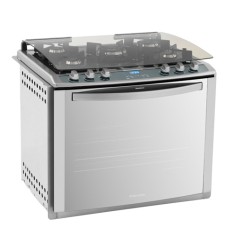 Fogão de Embutir Electrolux Blue Touch Nutri Vapor 5 Bocas Acendimento Automático Acabamento Inox Grill 76EVX