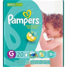 Fralda Pampers Total Confort Tamanho G Pacotão 20 Unidades Peso Indicado 9 - 12,5kg