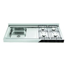 Fogão Pia GhelPlus 4 Bocas Acabamento Inox 04001