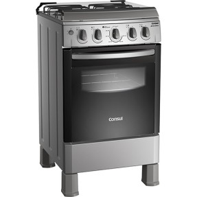 Fogão de Piso Consul Erva Doce 4 Bocas Acendimento Automático Acabamento Inox CF350AR