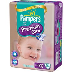 Fralda Pampers Premium Care Tamanho XG Pacotão 16 Unidades Peso Indicado 12 - 16kg