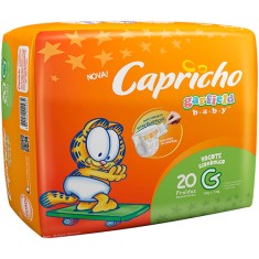 Fralda Capricho Garfield Tamanho G Prático 20 Unidades Peso Indicado 10 - 13kg