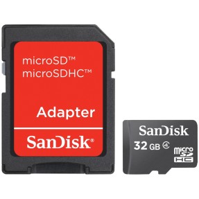 Cartão de Memória Micro SDHC com Adaptador SanDisk 32 GB SDSDQM-032G