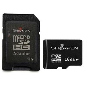 Cartão de Memória Micro SDHC com Adaptador Sharpen 16GB Classe 10