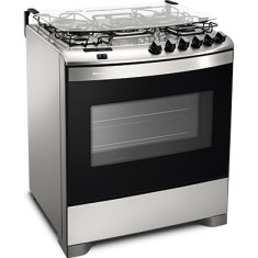 Fogão de Piso Brastemp Ative Flat Top 5 Bocas Acendimento Automático Acabamento Inox BFS5QAR