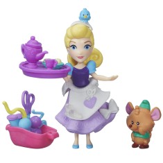 Boneca Princesas Disney Mini Princesa Cinderela e Amigo Hasbro