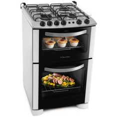 Fogão de Piso Electrolux Revolux Duplo Forno 4 Bocas Acendimento Automático Acabamento Inox com Forno Duplo 56LX
