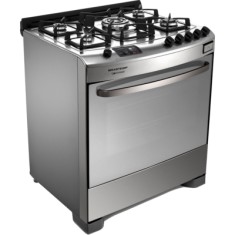 Fogão de Piso Brastemp Gourmand 5 Bocas Acendimento Superautomático Acabamento Inox Grill BFS5CAR