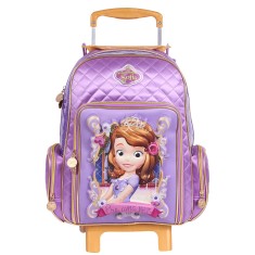 Mochila com Rodinhas Escolar Dermiwil Princesinha Sofia 48821 G