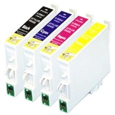 Cartucho Amarelo Ciano Magenta Preto Compatível Kit 4 TO901 TO73220 TO73320 TO73420