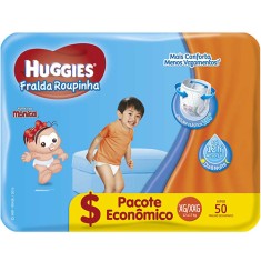 Fralda Huggies Turma da Mônica Fralda Roupinha Tamanho XG Hiper 50 Unidades Peso Indicado 12 - 17kg