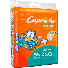 Fralda Capricho Garfield Tamanho XXG Super Jumbo 56 Unidades Peso Indicado 15 - 25kg