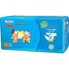 Fralda Huggies Turma da Mônica Tripla Proteção Tamanho XG Mega 42 Unidades Peso Indicado 12 - 15kg