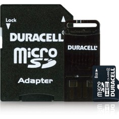 Cartão de Memória Micro SDHC com Adaptador Duracell 8 GB DU-3IN1-08G-R