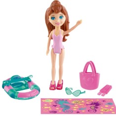 Boneca Polly Amigas no Parque Aquático Lila Mattel