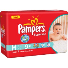 Fralda Pampers Supersec Tamanho M Pacotinho 9 Unidades Peso Indicado 6 - 11kg