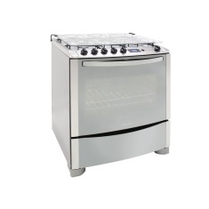 Fogão de Piso Electrolux Celebrate Timer 5 Bocas Acendimento Automático Acabamento Inox 76SRX