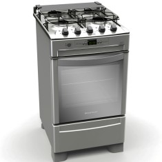 Fogão de Piso Brastemp Ative Timer 4 Bocas Acendimento Automático Acabamento Inox BF750BR