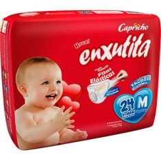 Fralda Capricho Enxutita Tamanho M Econômica 24 Unidades Peso Indicado 5 - 10kg