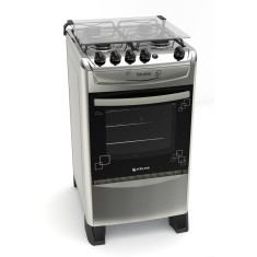Fogão de Piso Atlas Europa 4 Bocas Acendimento Automático Acabamento Inox Havana