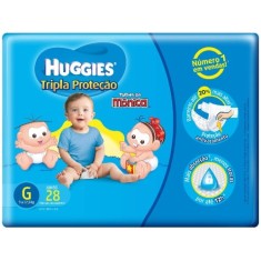 Fralda Huggies Turma da Mônica Tripla Proteção Tamanho G Jumbo 28 Unidades Peso Indicado 9 - 12,5kg