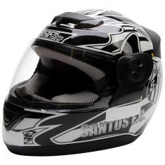 Capacete Protork Evolution 3G Santos FC Fechado Fecho de engate rápido
