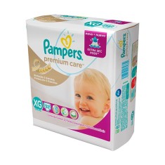 Fralda Pampers Nova Premium Care Tamanho XG Mega 32 Unidades Peso Indicado 12 - 15kg