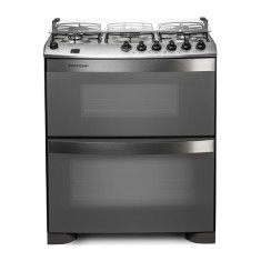 Fogão de Piso Brastemp 5 Bocas Acendimento Automático Acabamento Inox com Forno Duplo BFD5NBR