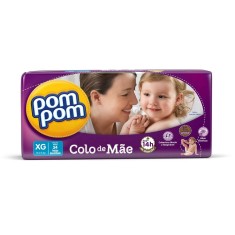 Fralda Pom Pom Colo de Mãe Tamanho XG Mega 34 Unidades Peso Indicado 10 - 15kg