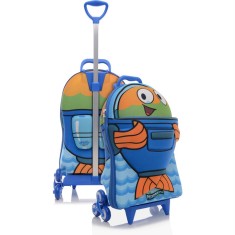 Mochila com Rodinhas Escolar Max Toy by Diplomata Peixonauta 3D