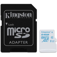 Cartão de Memória Micro SDXC com Adaptador Kingston 64 GB SDCAC/64Gb