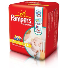 Fralda Pampers Supersec Tamanho P Pacotinho 10 Unidades Peso Indicado Até 6kg