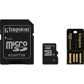 Cartão de Memória Micro SDHC com Adaptador Kingston 4 GB MBLY10G2